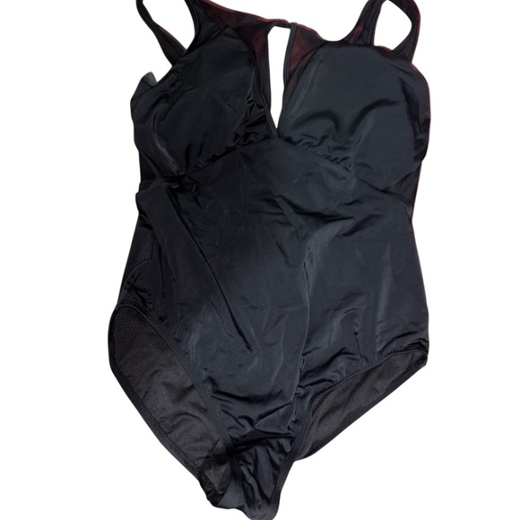 Time and Tru Elegant Black One-Piece Swimsuit - Picture 1 of 3